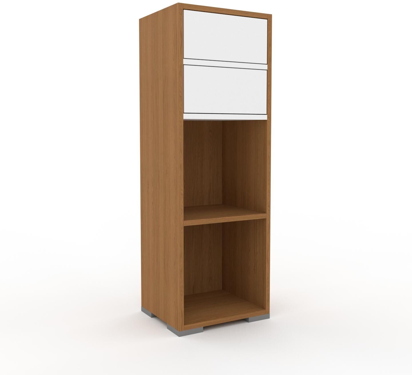 MYCS Étagère bureau - Chêne, design contemporain, cabinet de rangement, avec tiroir Blanc - 41 x 120 x 35 cm, modulable