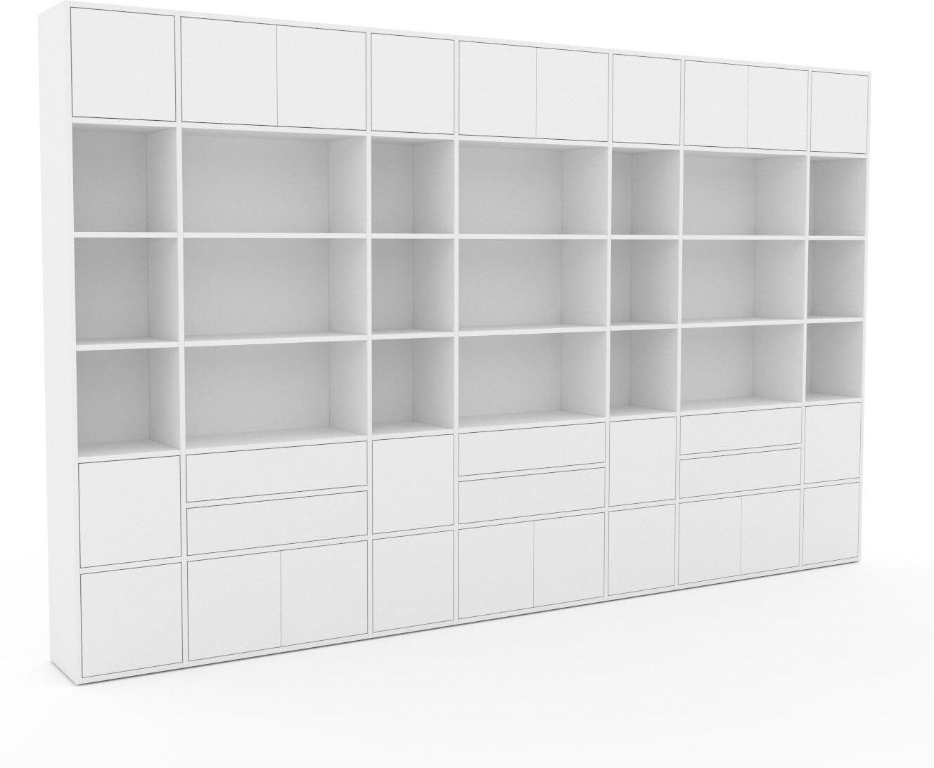 MYCS Placard - Blanc, moderne, rangements, avec porte Blanc et tiroir Blanc - 380 x 233 x 35 cm MYCS Placard - Blanc, moderne, rangements, avec porte Blanc et tiroir Blanc - 380 x 233 x 35 cm