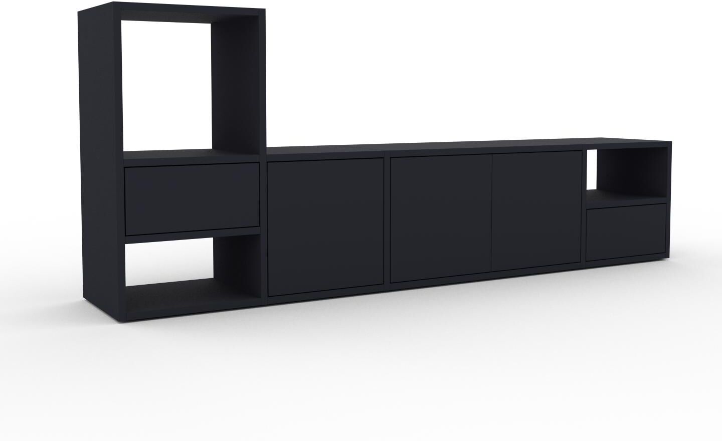 MYCS Meuble TV - Anthracite, design, meuble hifi, multimedia, avec porte Anthracite et tiroir Anthracite - 193 x 80 x 35 cm MYCS Meuble TV - Anthracite, design, meuble hifi, multimedia, avec porte Anthracite et tiroir Anthracite - 193 x 80 x 35 cm