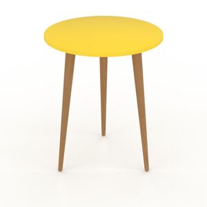 MYCS Table basse - Jaune, ronde, design scandinave, petite table pour salon élégante - 40 x 49 x 40 cm, personnalisable - Publicité
