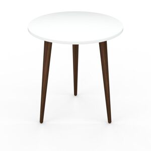 MYCS Table basse - Blanc, ronde, design scandinave, petite table pour salon élégante - 40 x 43 x 40 cm, personnalisable - Publicité