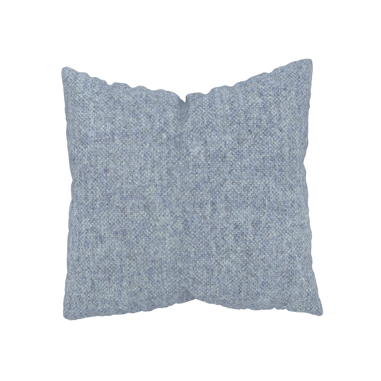 MYCS Coussin Bleu Glacier - 50x50 cm - Housse en Laine chinée. Coussin de canapé moelleux