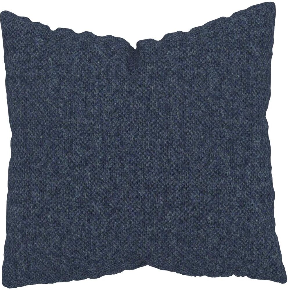 MYCS Coussin Bleu Denim - 50x50 cm - Housse en Laine chinée. Coussin de canapé moelleux