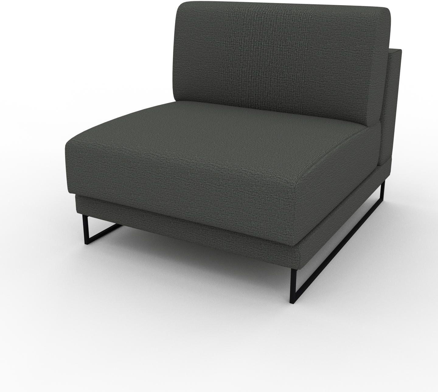 MYCS Fauteuil - Gris Pierre, modèle épuré, grand fauteuil en tissu avec pieds personnalisables - 80 x 75 x 98 cm, modulable