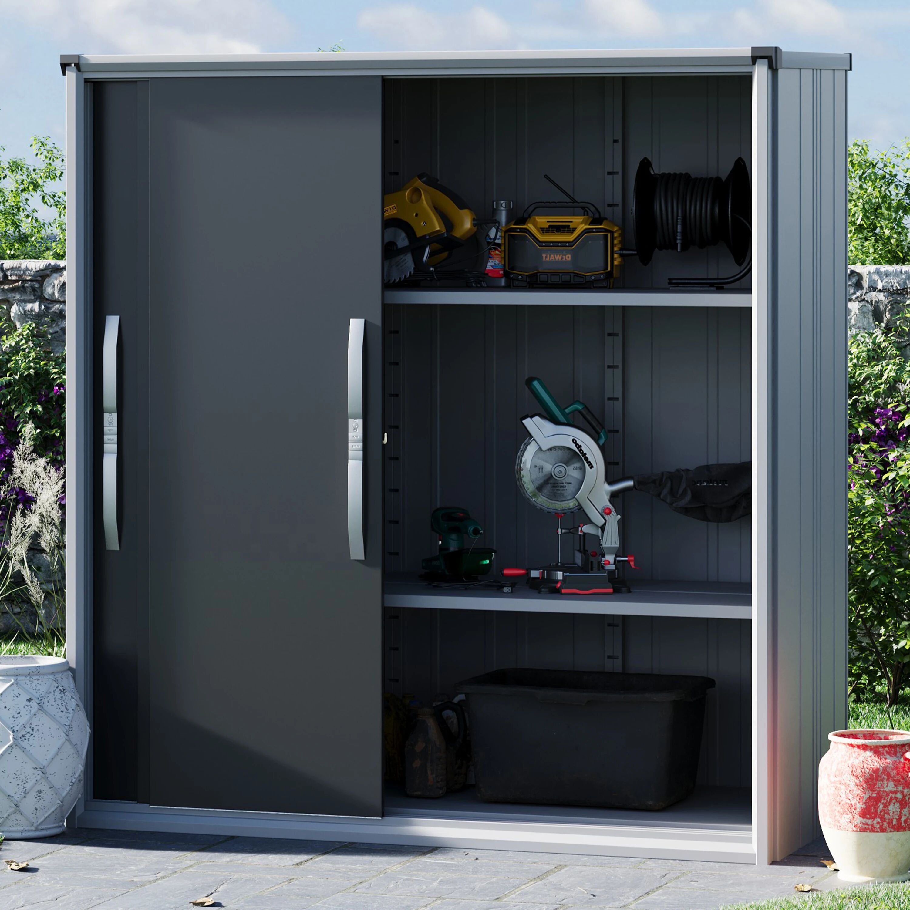 GFP 180 x 75 cm Armoire de jardin XL, anthracite - (GFPV00763)