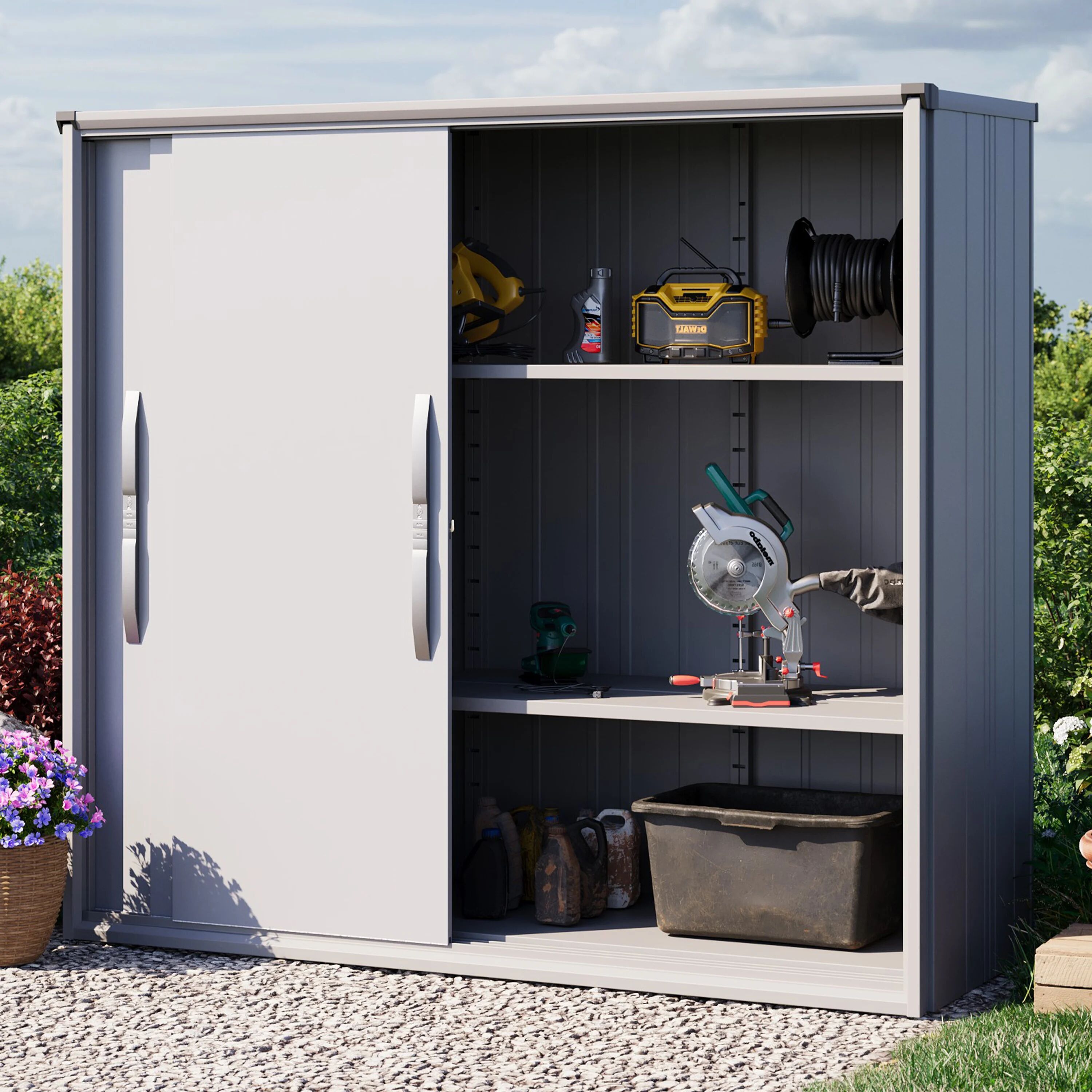 GFP 210 x 75 cm Armoire de jardin XL, gris - (GFPV00767)