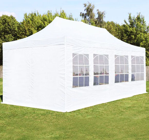 Intent24.fr Tente pliante 3x6m Polyester haute qualité 300 g/m² blanc imperméable barnum pliant, tonnelle pliante Intent24.fr Tente pliante 3x6m Polyester haute qualité 300 g/m² blanc imperméable barnum pliant, tonnelle pliante