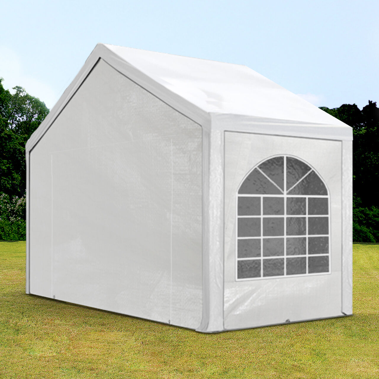 Intent24.fr Tente de réception 3x2m PE 240g/m² blanc imperméable barnum, chapiteau Intent24.fr Tente de réception 3x2m PE 240g/m² blanc imperméable barnum, chapiteau