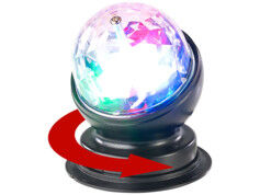 Lunartec Boule disco rotative 360° à effets lumineux LED RVB 3 W