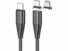 Callstel Câble USB-C vers USB-C et Lightning avec fiches magnétiques - 1,80 m