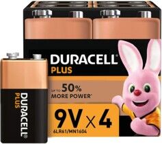 Duracell 4 piles alcalines 9 V type 6LR61