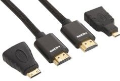 Sandberg Câble HDMI 2.0 2m avec 2 adaptateurs Sandberg Excellence