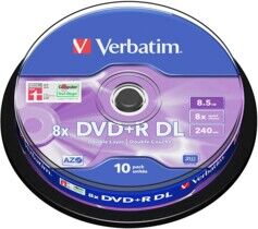 Verbatim DVD+R Verbatim Double couche 8,5 Go (x10)