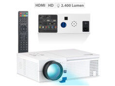 SceneLights Projecteur vidéo LCD-LED HD 2400 lm avec lecteur média intégré LB-9200