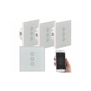 Luminea Home Control 4 interrupteurs tactiles connectés encastrables pour volets électriques - Publicité