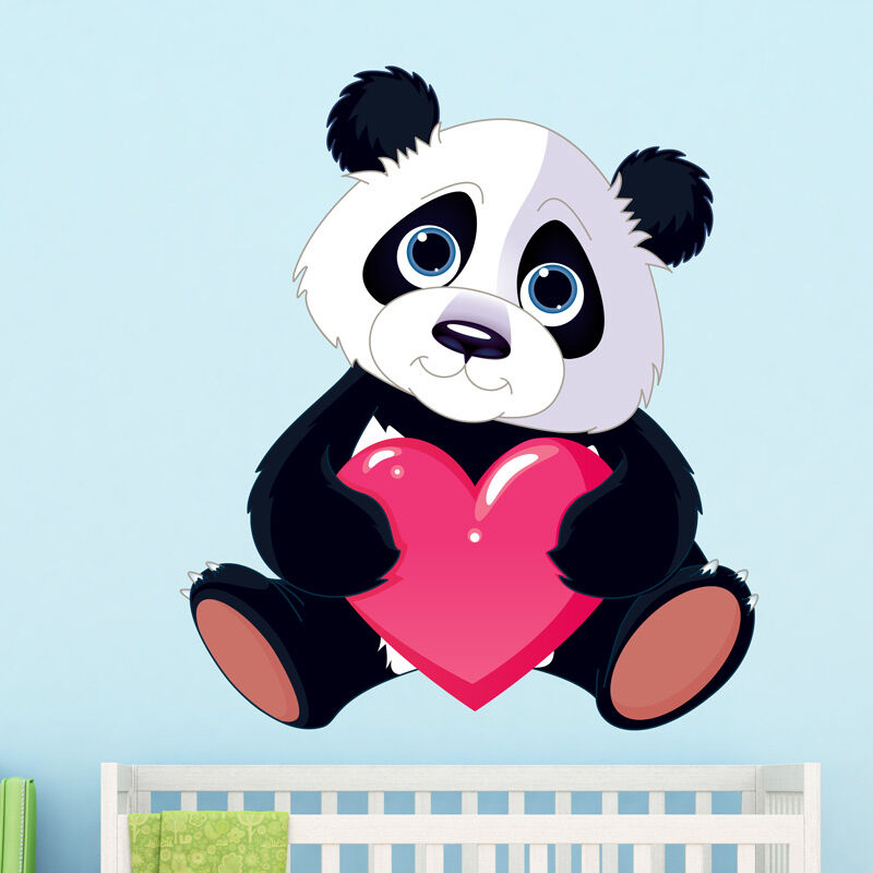 Ambiance-sticker Sticker animal Panda amoureux et son coeur