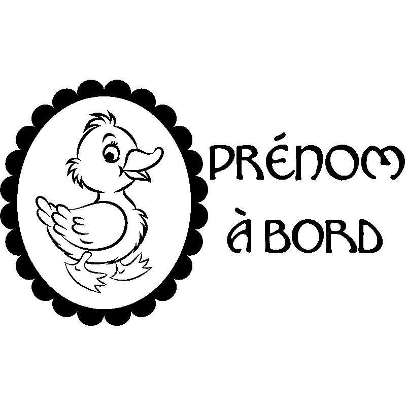 Ambiance-sticker Sticker Bébé à bord personnalisé et le canard