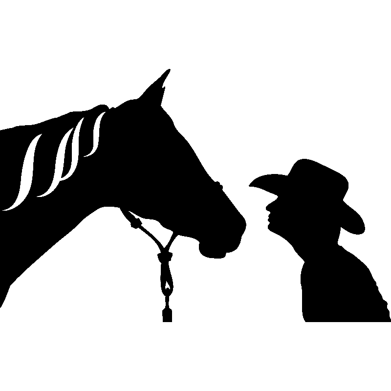 Ambiance-sticker Sticker Cheval et Cow-boy face à face