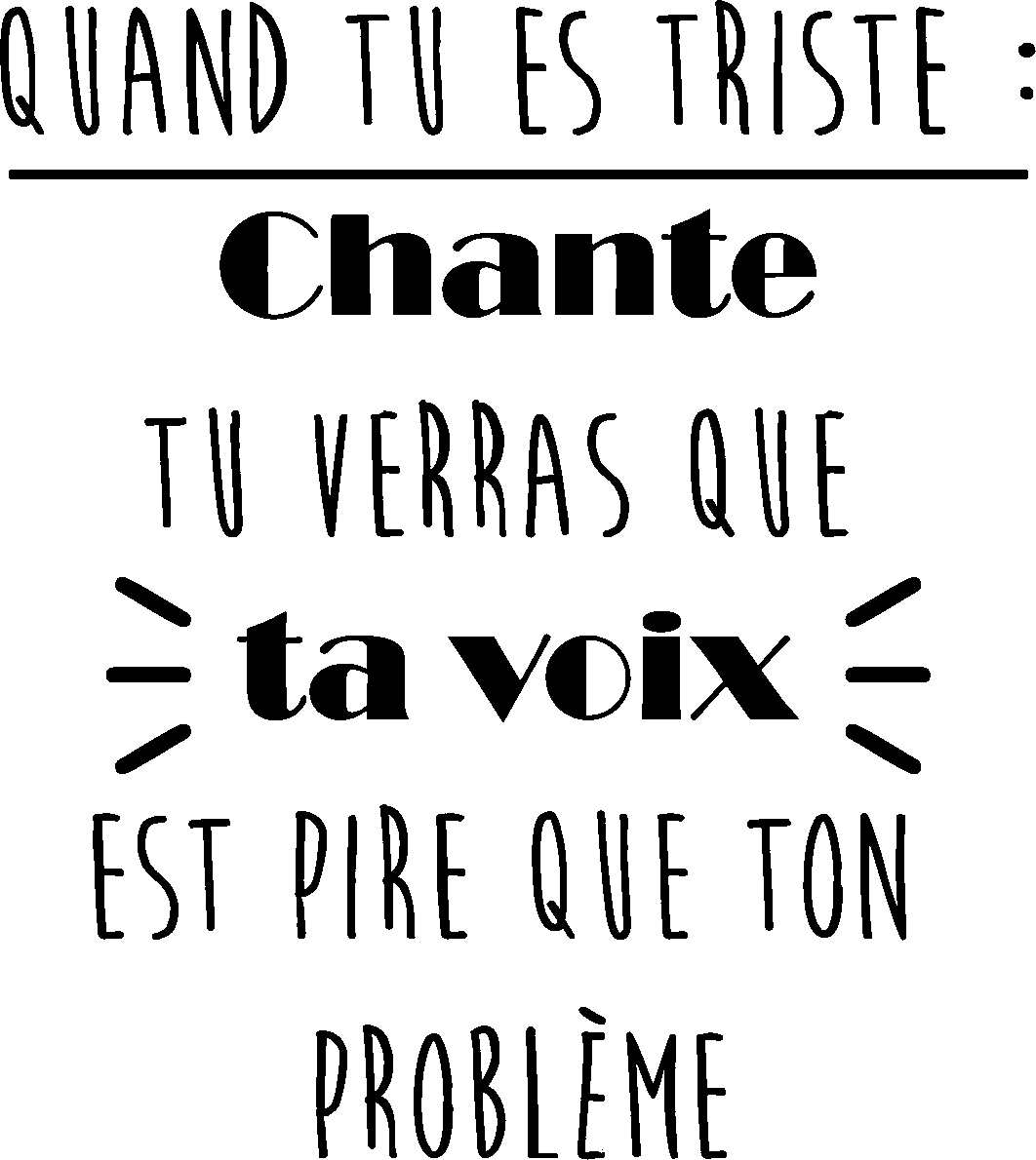 Ambiance-sticker Sticker Citation Quand tu es triste chante