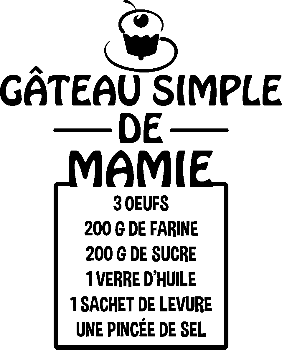 Ambiance-sticker Sticker citation recette Gâteau simple de mamie