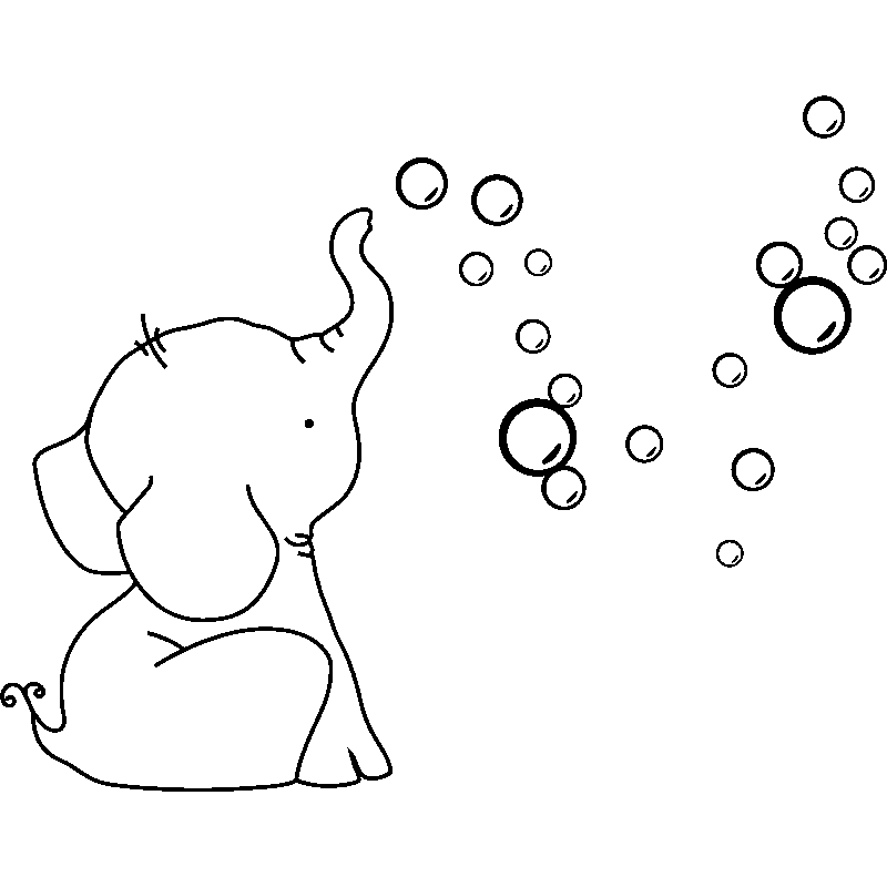 Ambiance-sticker Sticker éléphant avec des bulles