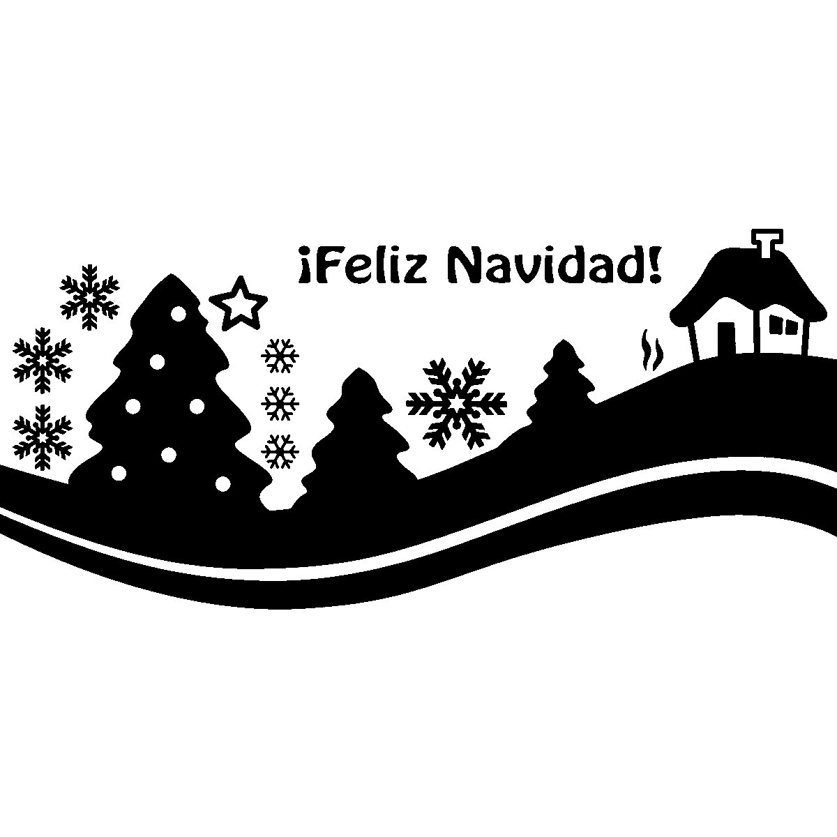 Ambiance-sticker Sticker Neige vallée (Espagnol)