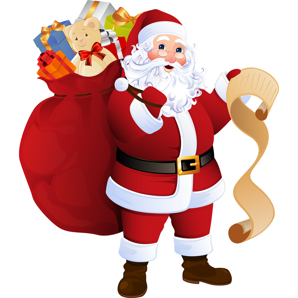 Ambiance-sticker Sticker Noël le Père Noël et sa liste de cadeaux