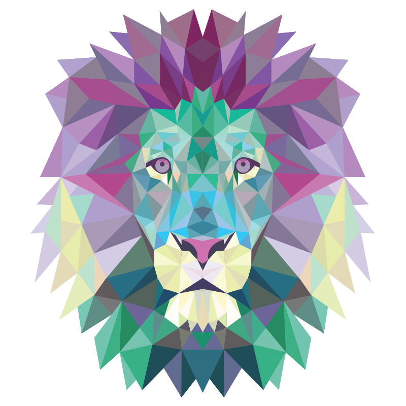 Ambiance-sticker Sticker Origami Tête de lion