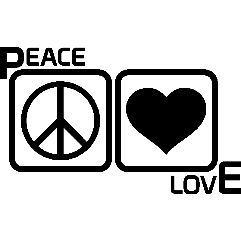 Ambiance-sticker Sticker Peace and love encadrés