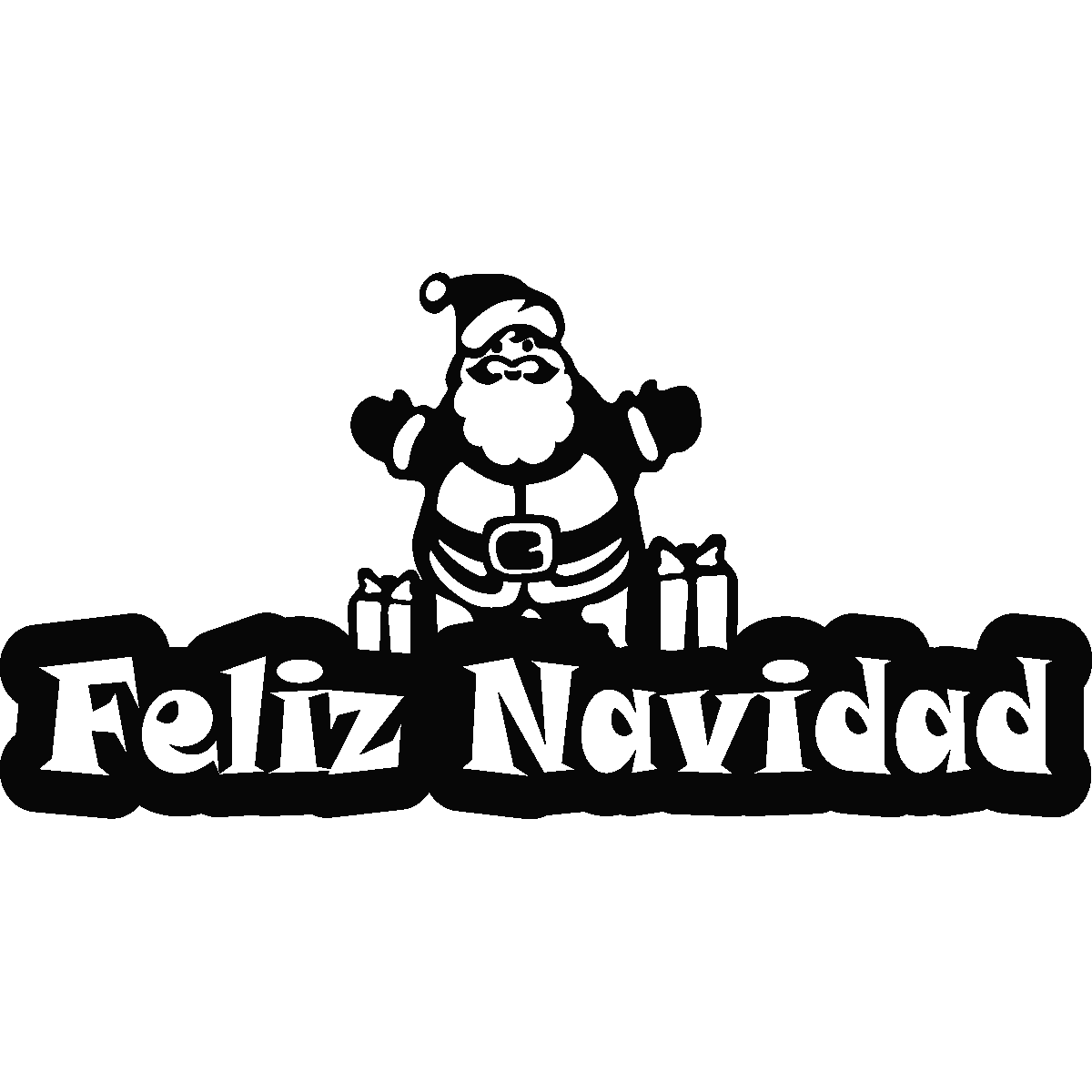 NC Sticker saluant en espagnol avec le Père Noël
