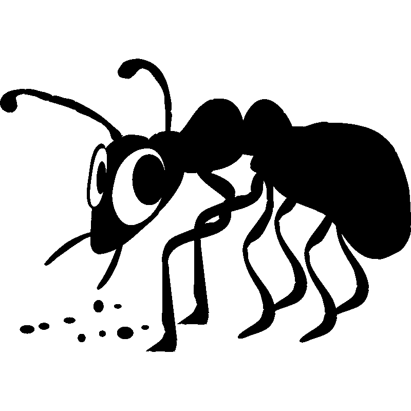 Ambiance-sticker Sticker Silhouette fourmi avec des grands yeux