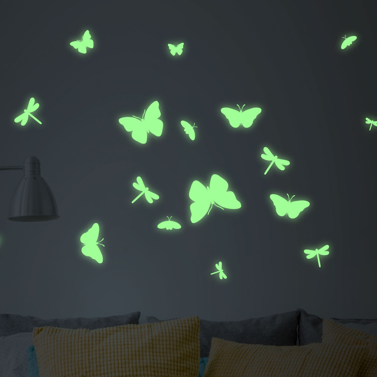 Ambiance-sticker Stickers phosphorescents libellules et papillons