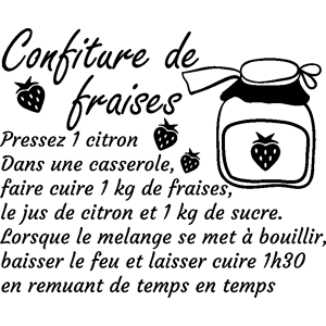 Ambiance-sticker Sticker citation recette confiture de fraises