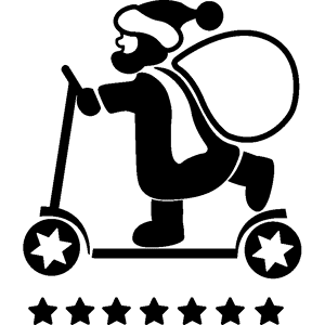 Ambiance-sticker Sticker Père Noël sur scooter