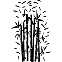 Ambiance-sticker Sticker Bambous et ses feuilles volantes