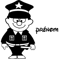 Ambiance-sticker Sticker prénom personnalisable Petit policier