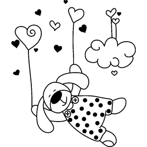 Ambiance-sticker Sticker chien avec des coeurs