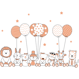 Ambiance-sticker Stickers animaux acrobates et les ballons fantastiques