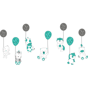 Ambiance-sticker Stickers animaux rigolos et les ballons fantastiques