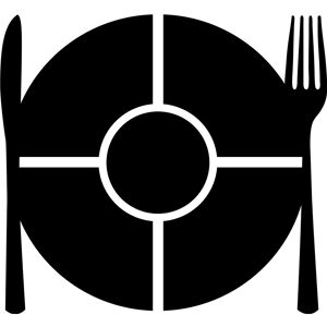 Ambiance-sticker Sticker ardoise Assiette, couteau et fourchette