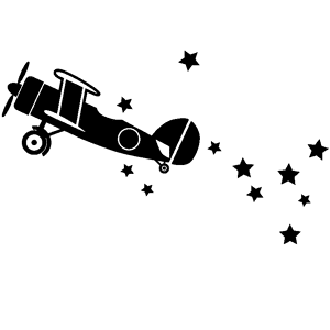 Ambiance-sticker Sticker avion parmi les étoiles