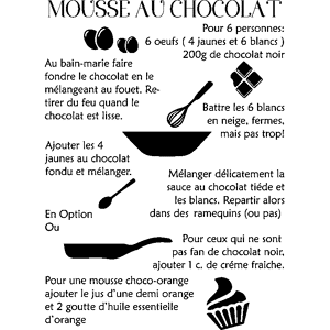 Ambiance-sticker Sticker cuisine recette Mousse au chocolat