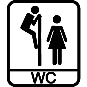 NC Sticker Homme et femme dans un wc