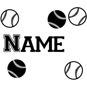 Ambiance-sticker Sticker prénom personnalisable Balles de baseball