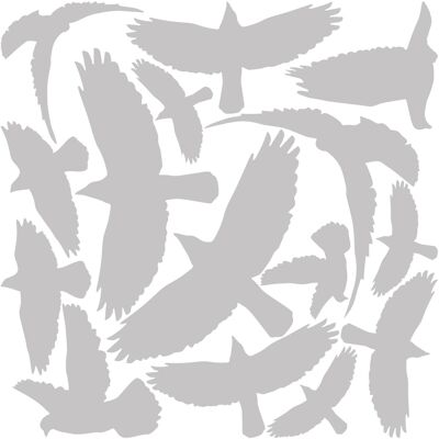 Ambiance-sticker 15 stickers oiseaux gris anti-collision pour fenêtre - Publicité Ambiance-sticker 15 stickers oiseaux gris anti-collision pour fenêtre - Publicité