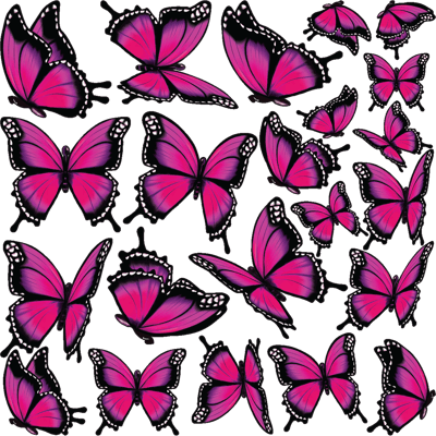Ambiance-sticker 22 stickers papillons roses - Publicité Ambiance-sticker 22 stickers papillons roses - Publicité