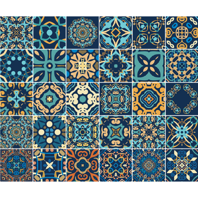 Ambiance-sticker 30 stickers carreaux de ciment azulejos domitia - Publicité Ambiance-sticker 30 stickers carreaux de ciment azulejos domitia - Publicité