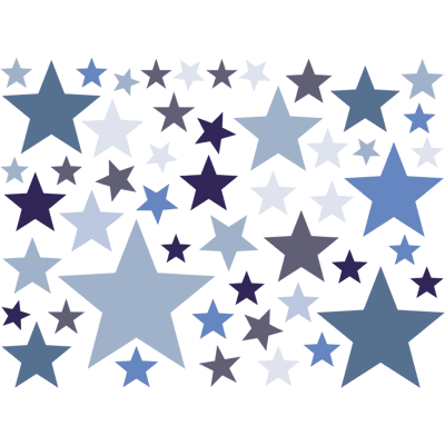 Ambiance-sticker 50 stickers étoiles bleues - Publicité Ambiance-sticker 50 stickers étoiles bleues - Publicité