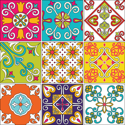 Ambiance-sticker 9 stickers carreaux de ciment azulejos ermino - Publicité Ambiance-sticker 9 stickers carreaux de ciment azulejos ermino - Publicité