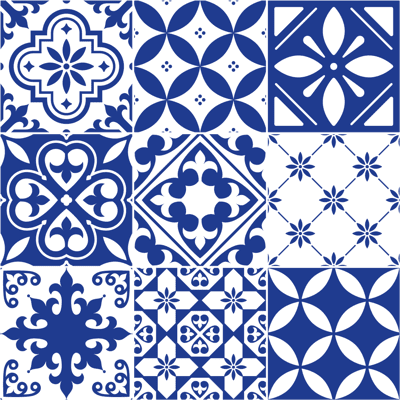 Ambiance-sticker 9 stickers carrelages azulejos ornements bleu égyptien - Publicité Ambiance-sticker 9 stickers carrelages azulejos ornements bleu égyptien - Publicité